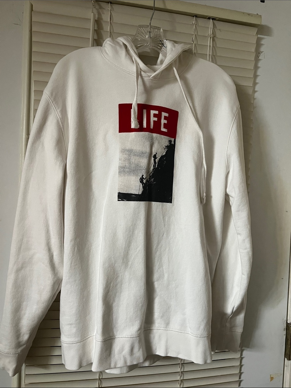 Zara life Graphic White Hoodie Sweatshirt